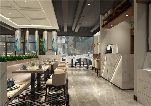 海原伊里乡餐厅装修设计|现代设计手法打造休闲空间