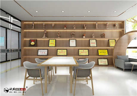海原秦蕊营业厅办公室装修设计|洁净大方的高级质感空间
