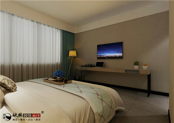 海原白云酒店装修设计|在有限的空间中创造出完美的功能，高雅、典雅的风格，极富个性和舒适的环境。