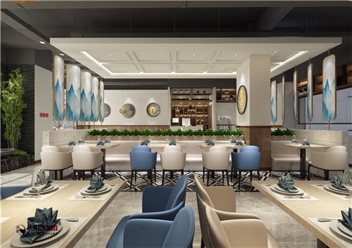 海原伊里乡餐厅装修设计|轻奢空间打造中式细腻感