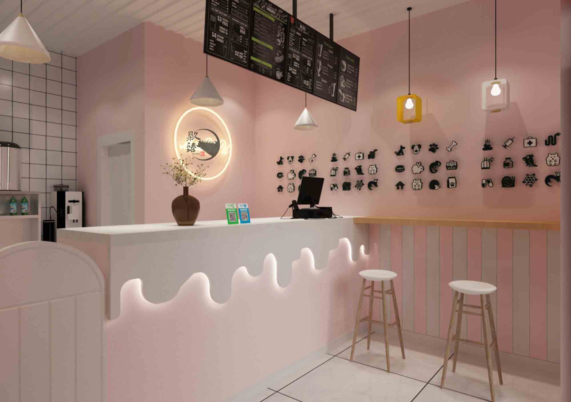 海原甜心奶茶店设计|设计师所营造的气氛无不让人感觉舒适